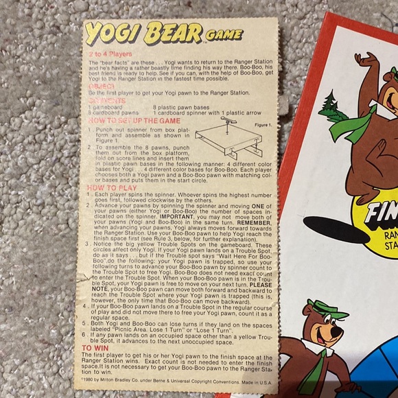Yogi Bear Board Game 1980 Complete - Picture 3 of 6